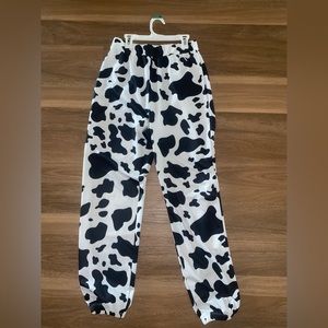 Cow print jogger pants. Worn once, like new! From Amazon.